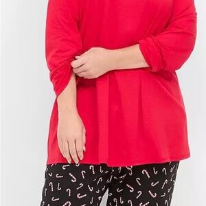 Cacique Red and Black Candy Cane Pajama Set